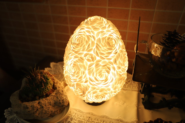 卵形貝殻の花ランプ Kurosusyouten