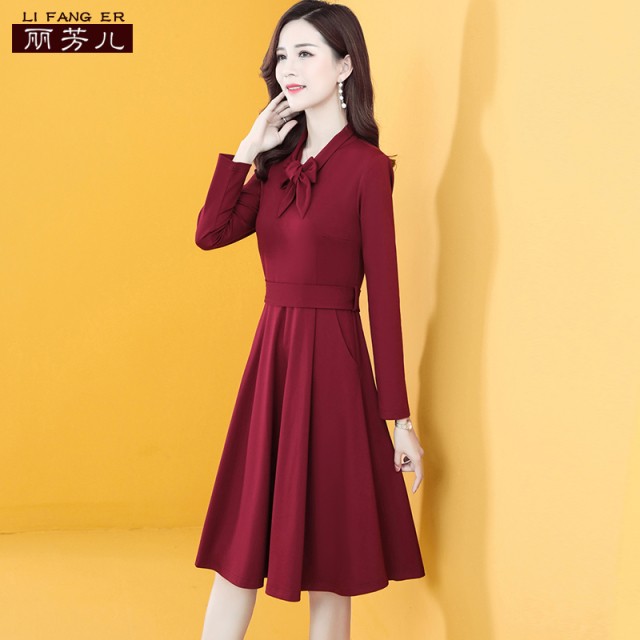 Dev 新型秋冬21年新年スカート女装ボトムス9赤いワンピースが今年は春服洋風が流行しています Samuraihouse