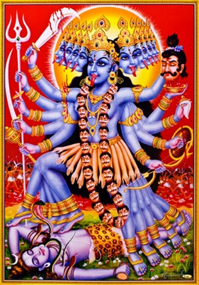 インドの神様 カーリー神のお守りカード 004 ラミネート加工済 India God Kali Small Card Charm インド 風水アイテムのｐｒａｎａ