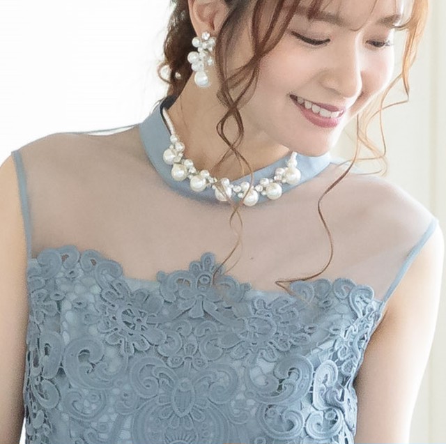 プティット ビッグパールネックレス 結婚式 お呼ばれ 謝恩会 パーティードレス アクセサリーのプラシーボ Base店