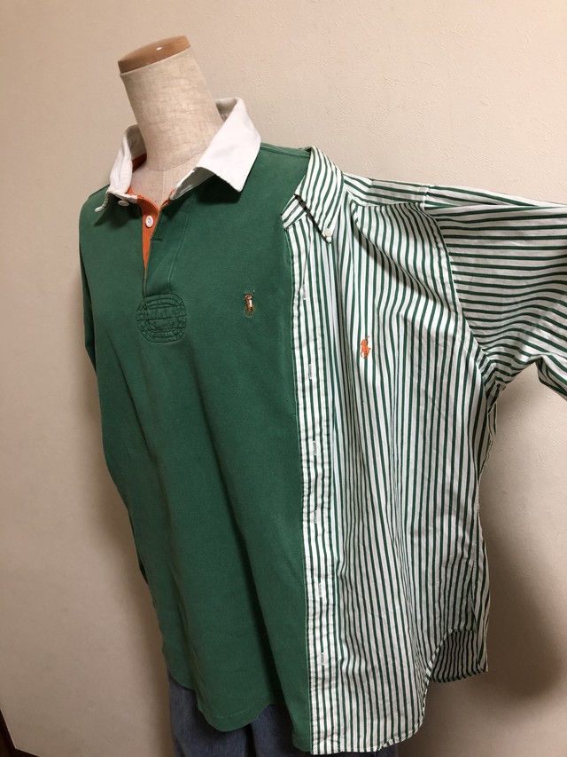 古着 ラルフローレン ラガーシャツ シャツ 古着 リメイク Remake Akuronremake