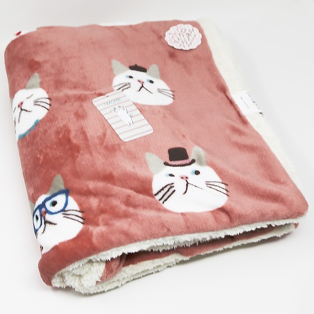 猫ブランケット オメカシターチャンひざ掛け ピンク マスノヤ衣料品店 マスノヤ猫雑貨店