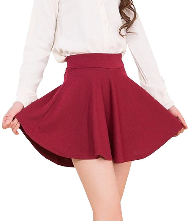 ふんわり フレア ミニスカート カジュアル 可愛い スカート 各色 レディース フリーサイズ Nekopan