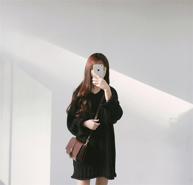 3色展開 ルーズ ニットワンピース ナチュラル シンプル ニット チュニック ワンピース ゆったり 森ガール リンネル系 193 4 Valentina210