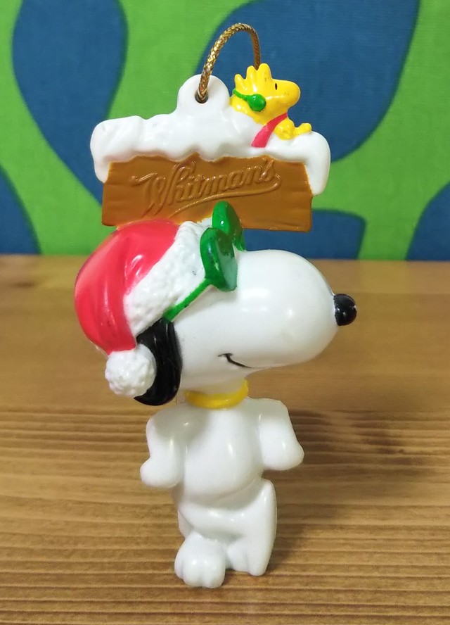 Santa Hat Joe Cool Woodstock Pvc Figure Ornament サンタ帽を被るジョー クールとウッドストックpvcフィギュア オーナメント Snoopyスヌーピー 1980年代 Whitman S クリスマス Peanuts ヴィンテージ Linus Blanket