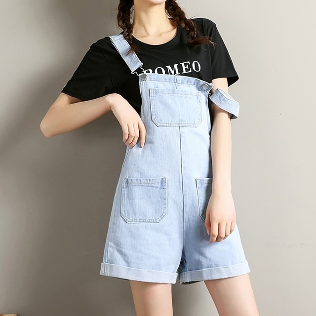 オーバーオール デニム ショートパンツ つなぎ サロペット カジュアル ポケット レイヤード 無地 大人 デート お出かけ 旅行 女子会 韓国 韓国ファッション オルチャン 可愛い レディース Fa615 Musubi Me 韓国 オルチャン レディースファッションのお店