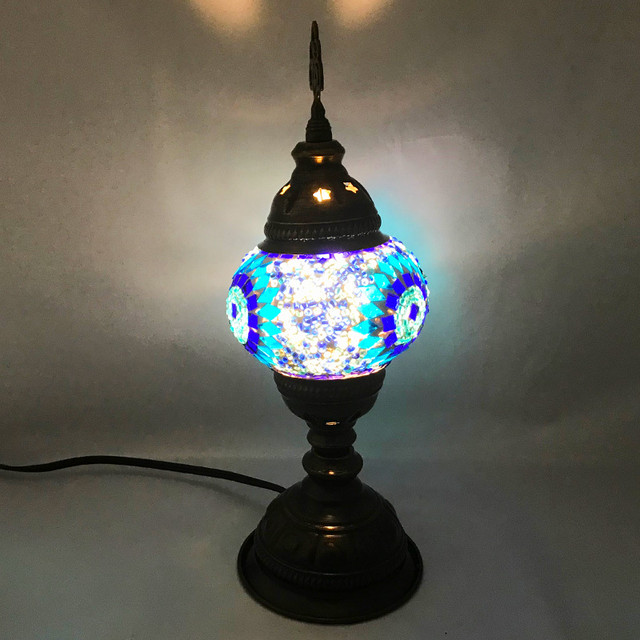 トルコランプ モザイクランプ テーブルランプ トルコ製 Sサイズ 送料無料 W11cm H8cm E17led電球 品番 B1 Ta 0004 スチールベルト
