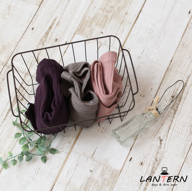 再入荷 リブレギンス 送料無料 インスタ人気 おしゃれ レギンス タイツ ピンク グレー パープル 秋冬 マットカラー ベビー服 女の子 男の子 子供服 Lantern ランタン