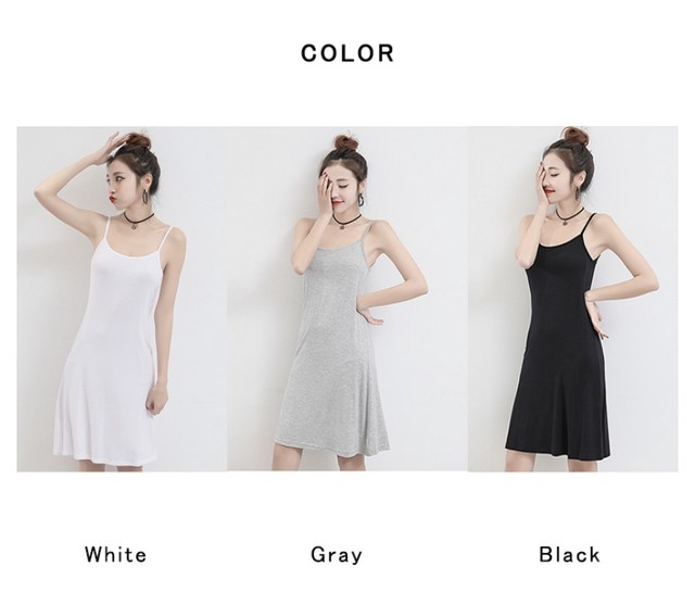 キャミショートワンピ ショートワンピース ショート キャミ レディース 短め モダール キャミワンピース レディース 無地 ひざ上又 キャミソール インナー 部屋着 ナイト ルームウェア ノースリーブ ストレッチ 黒 白 灰色 Kiryo215