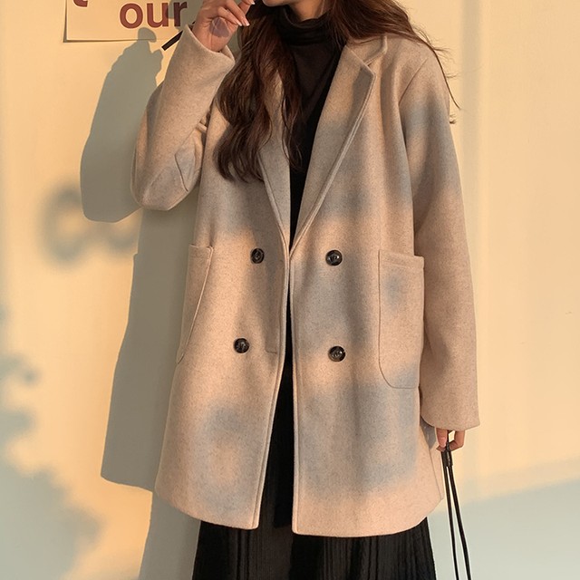 アウター チェスターコート コート ジャケット レディース 女性 厚手 大きいポケット 大きいサイズ ゆったり 通勤 通学 Ol オフィス お呼ばれ お出かけ ベージュ Goldayahiro