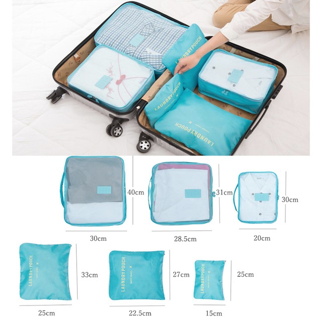 整理整頓収納ケース ランドリーポーチ 小分け 便利グッズ トラベルポーチ6点セット 大容量 旅行用収納ケース 軽量 バッグインバッグ 男女兼用 ネット通販 購入 激安 10代 代 30代 40代 春 夏 秋 冬 Roprot ロプロット ファッション レディースアパレル販売