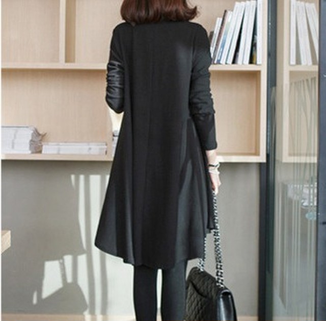 ワンピース ミニワンピース レディース 秋冬 大きいサイズ Aライン フレア ハイネック 長袖 ミニワンピ 体型カバー ワンピース ミニワンピース レディース 秋冬 大きいサイズ Aライン フレア Leaflower 001 リーフラワー レディースファッション専門店