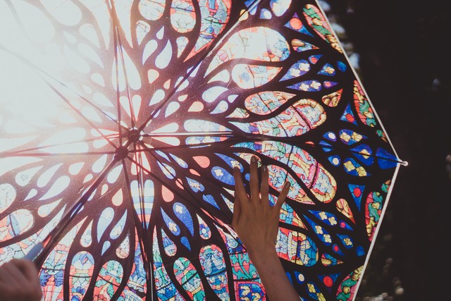 薔薇窓傘 アミアン大聖堂 Rose Window Umbrella Of Cathedral Basilica Of Our Lady Of Amiens 薔薇窓傘 Rose Window Umbrella