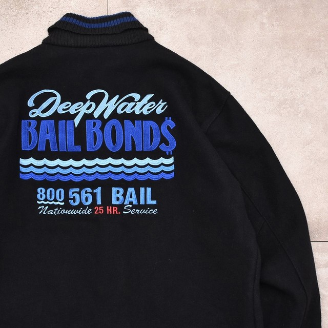 90's Delong black wool award jacket Made in USA