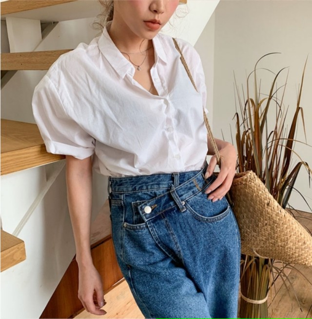 パンツ レディース アシンメトリーデニム レディース ボトムス デニム パンツ デニムパンツ テーパード ゆったり アシメントリー ラップデザイン ラップ おしゃれ かわいい 夏 大人カジュアル 可愛い 細見え 体型カバー こなれ感 お出かけ ナチュラル デイリー