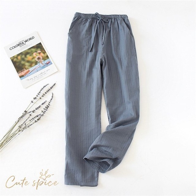 ガーゼ ルームウェア パジャマ ロングパンツ単品 レディース 部屋着 寝間着 秋 冬 寝巻き 快適 大きいサイズ 綿100 2重ガーゼ 無地 N262 Select Shop Shoushou