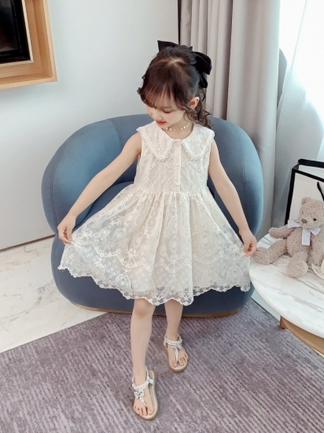 子供服 女の子 ワンピース かわいい 総レース ワンピース 丸襟 ノースリーブ プリンセスワンピ 夏ワンピ 大きいサイズ 韓国 キッズ服 春 夏 新作 春服 夏服 Sale 子供服 女の子 ワンピース Leaflower 001 リーフラワー レディースファッション専門店