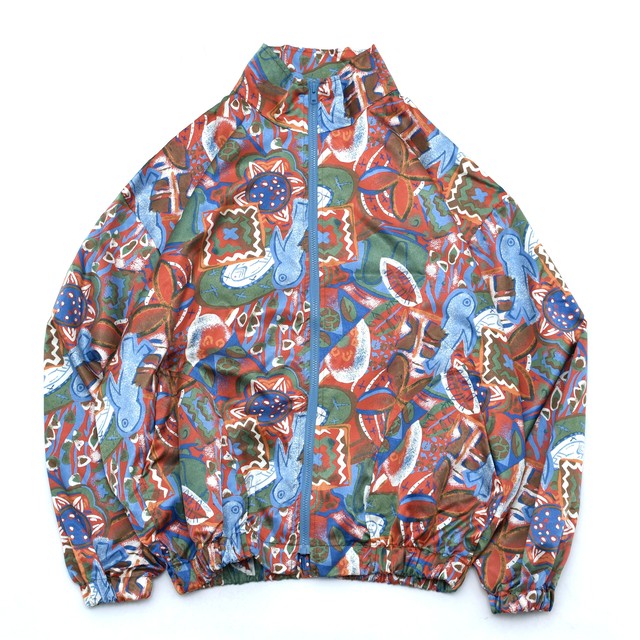 Hieroglyphic full pattern nylon jacket