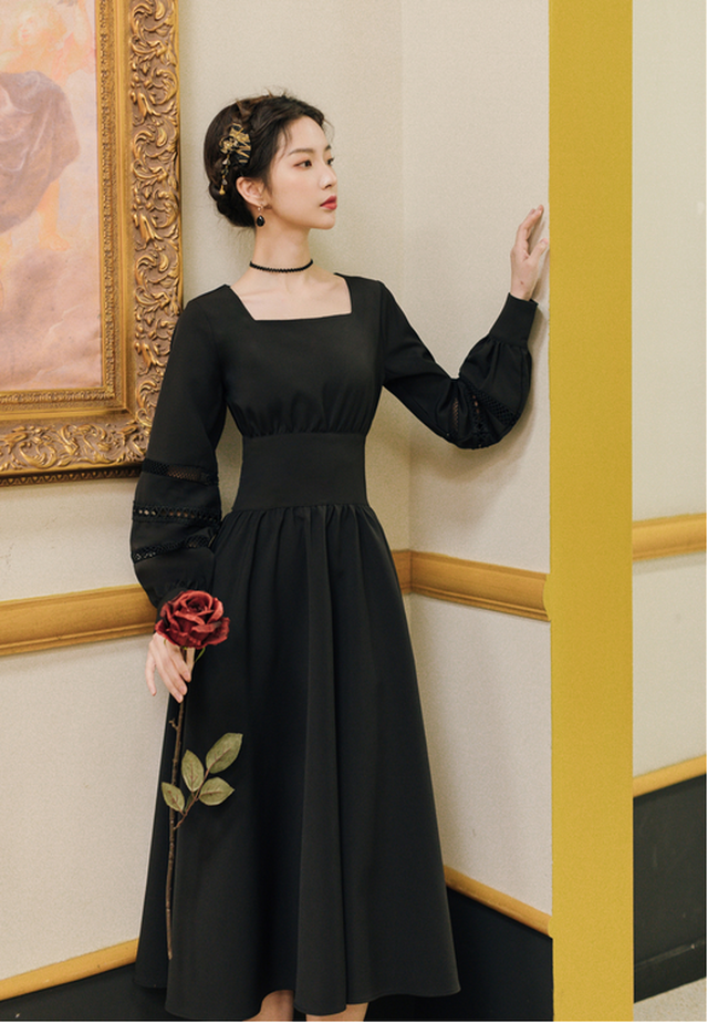 無料ダウンロード クラシカル 赤 黒 ワンピース 9793