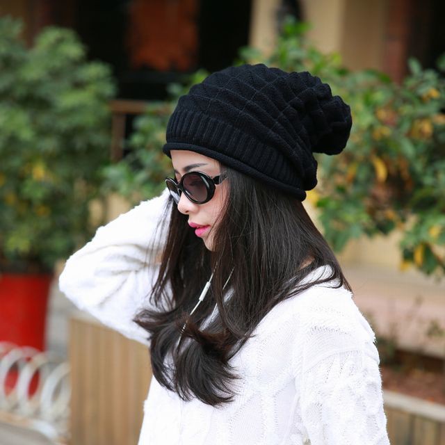 ニット帽 キャップ 帽子 レディース ビーニー 暖かい 防寒 アウトドア ランニング ウォーキング ジョギング カジュアルコーデ ブラック Mep1101