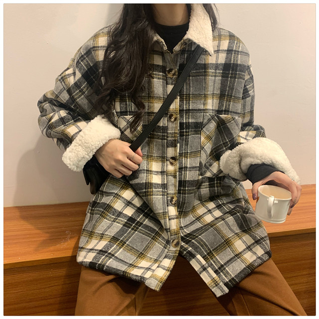 ジャケット レディース 冬 シャツジャケット レディース 冬 裏起毛 ボアカラー チェック オーバーサイズ ゆったり ブラウン グレー 大きいサイズ カジュアル こなれ感 Evergreen