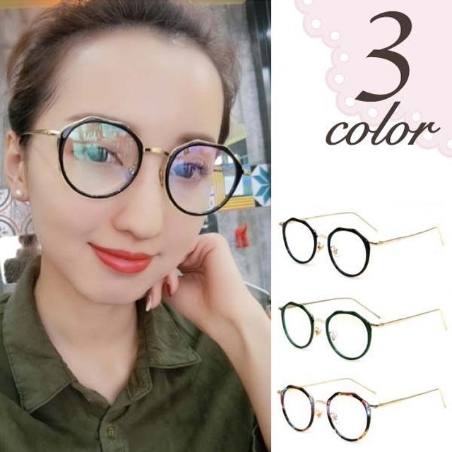 変形フレーム メガネ 多角形 スリム 伊達眼鏡 Pcメガネ スリムフレーム ラウンドメガネ 伊達 伊達メガネ 今コレ 0304 Hummingf