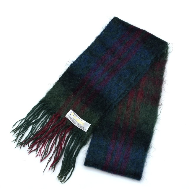 St.albans check mohair scarf