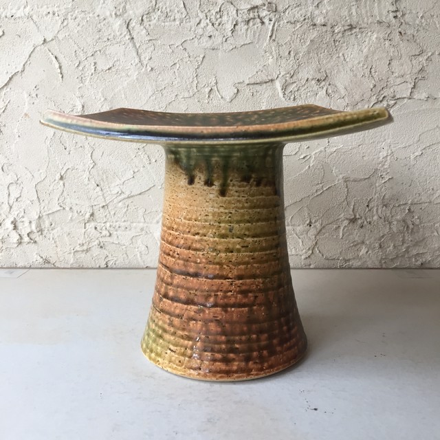 Japan Vintage 日本 古道具 アンティーク 高台 花器 陶器 磁器 キノコ きのこ Kica