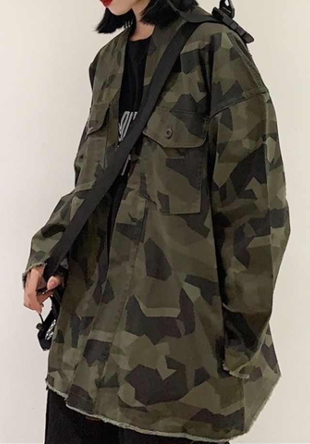 大人っぽい迷彩柄がオシャレ ジャケット 緑 Stepwall