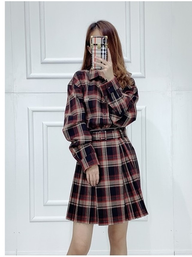 レディース ワンピース 春夏 秋新作 チェック柄シャツワンピース 大きいサイズ レディース ワンピース ワンピ チェックシャツワンピース Basecamp49