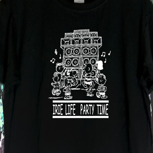 Irie Life Party Time スヌーピー 半袖黒色 Tシャツ 選べる6サイズ S M L Xl Xxl Xxxl 送料無料 ネコのコネ