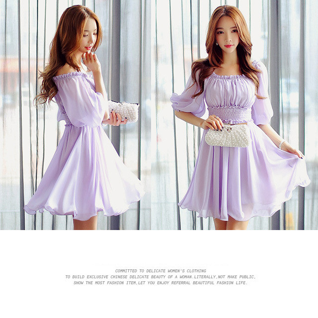 5980 今だけ4980 大きいサイズ 胸下シャーリングオフショルダーワンピース 2l3l4l5l 女装通販lll エルエルエル