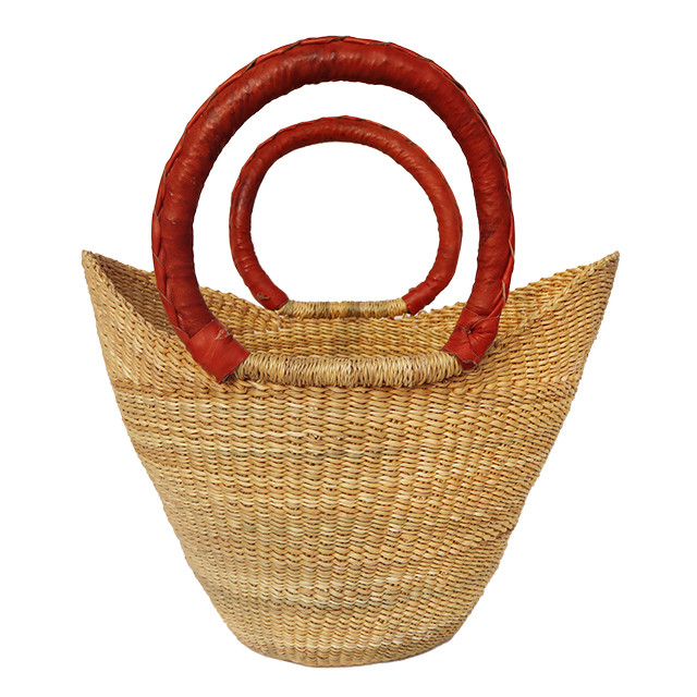 ガーナの手編みかごバッグ 2ハンドル 4 Ghanian Basket Bag 2 Handles 4 Solola