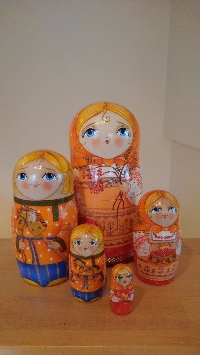 北欧ロシアの民芸人形 マトリョーシカ 5ピース ナナカマド 04 中島雑貨 ロシア直輸入販売