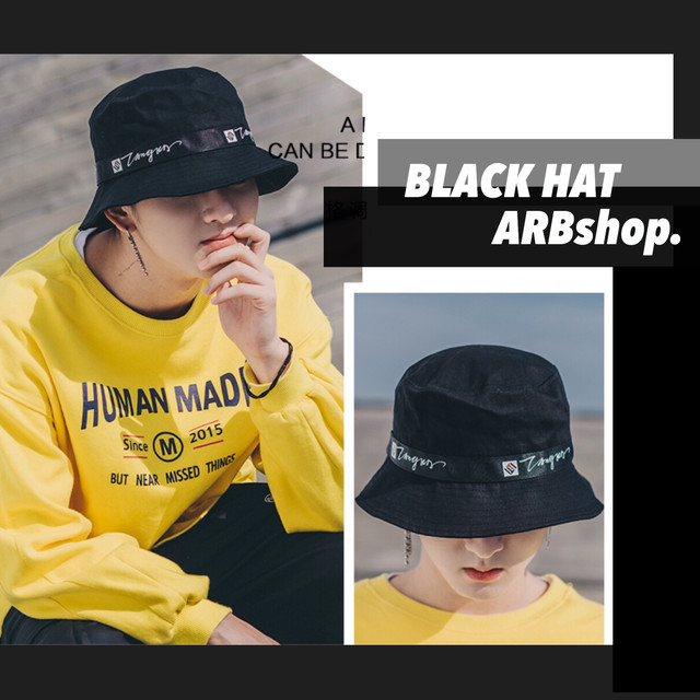 大人気 バケットハット インポート 韓国 メンズ ハット ストリート ブラック Arb