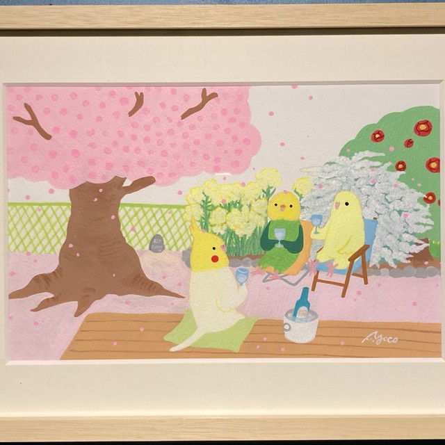 【オグチヨーコ】原画「お花見2021」