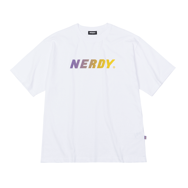 Nerdy Gradation Logo 1 2 Sleeve T Shirt White 正規品 韓国ブランド 韓国ファッション 半袖 Tシャツ Bonz 韓国 ブランド 正規品のみ