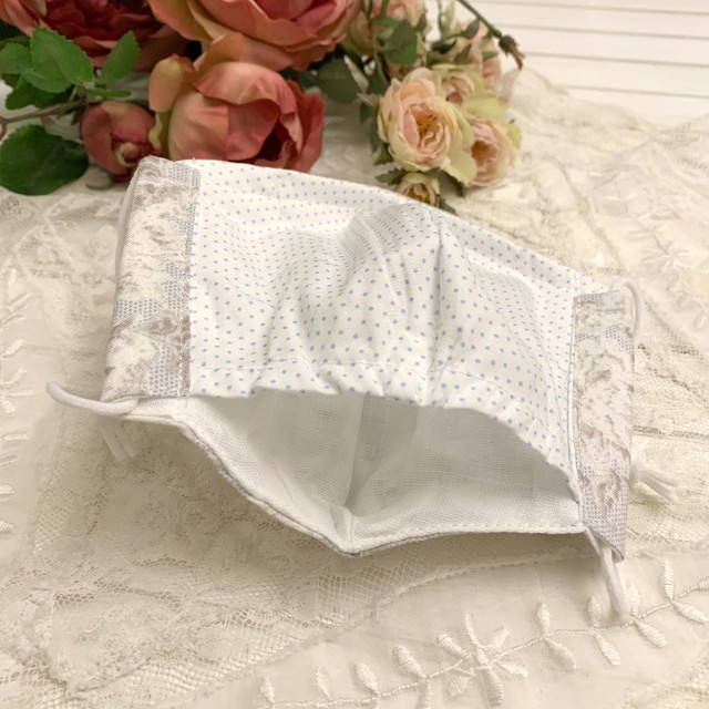 手作りマスク 清楚なレースプリント ２枚組 Amele アメル アウトフィット ブライス Imda 幼sd