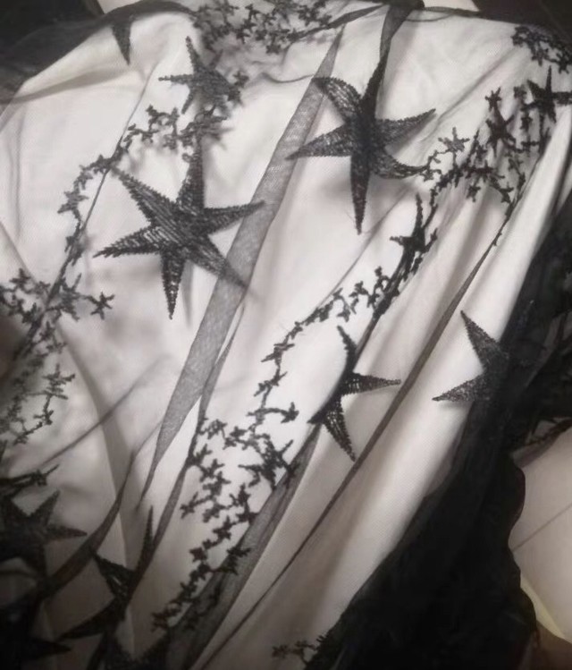 星柄 ロングワンピース おしゃれ ドッキング ドレス パーティー 2次会 Yukinostores