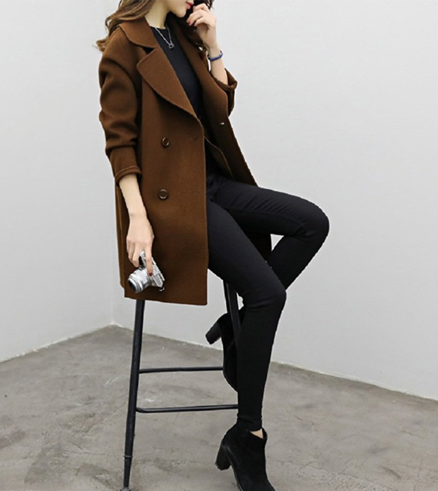 コート レディース Pコート チェスターフィールド チェスターコート アウター 無地 ジャケット トレンチコート シングル 秋 冬物 Kirihara