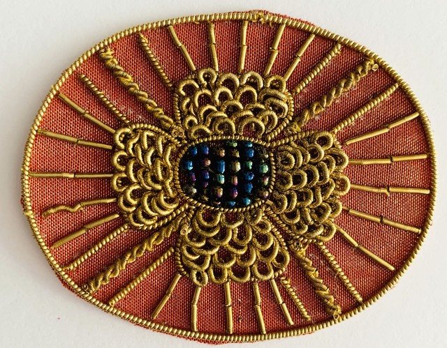 金モール刺繍ワッペン No.52(30年近く前にインドより輸入)