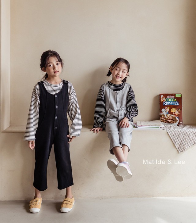 ボタンオーバーロール 2色 Matilda Lee キッズ ジュニア H Sisters