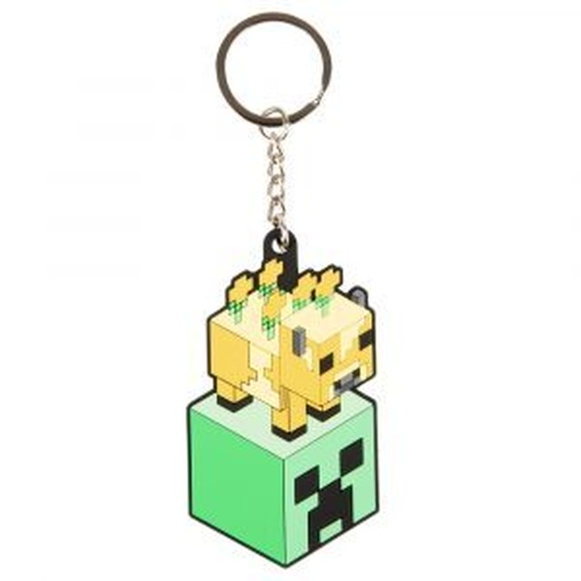 のっかりラバーキーホルダー(ウシ&クリーパー)マインクラフト / インフォレンズ