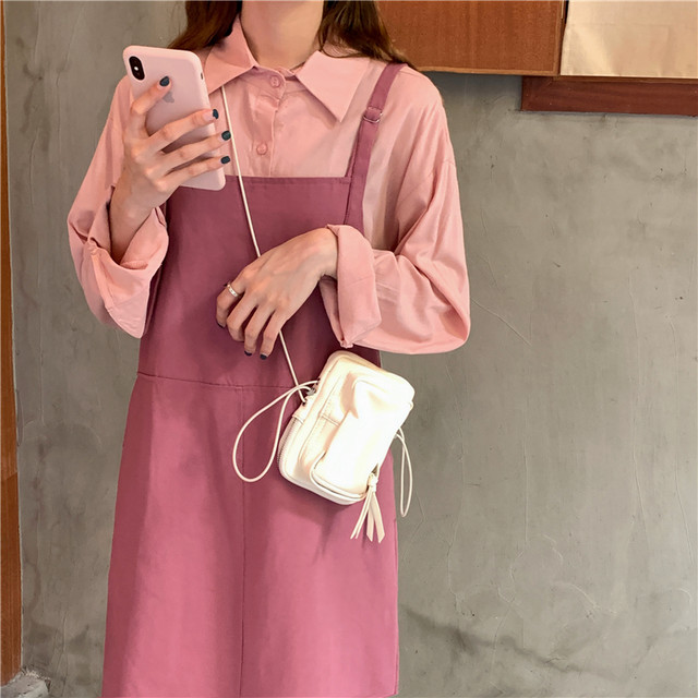 ジャンパースカート くすみカラー くすみピンク ジャンスカ ミモレ丈 ミモレ丈ワンピース カジュアル ガーリー レトロ 韓国 オルチャン 韓国ファッション 新作 春夏 春 夏 Om 4 Musubi Me 韓国 オルチャン レディースファッションのお店