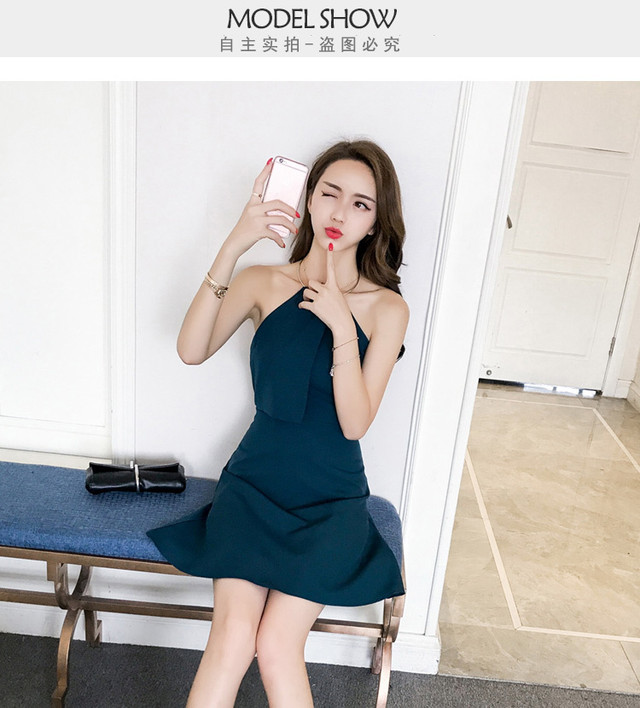 ホルターネック ３カラー グリーン ブラック レッド 韓国 ワンピース ミニ丈 オルチャン ミニ ワンピース セクシー ワンピース ミニ タイト セクシー パーティー 結婚式 キャバドレス C359 Ayaland Caba 韓国 オルチャン キャバドレスショップ