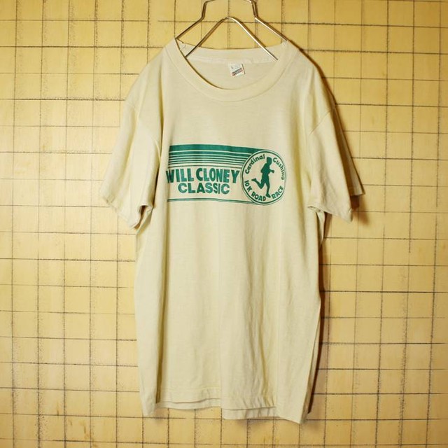 70s 80s Usa製 両面プリント 半袖 Tシャツ ベージュ メンズl Wear