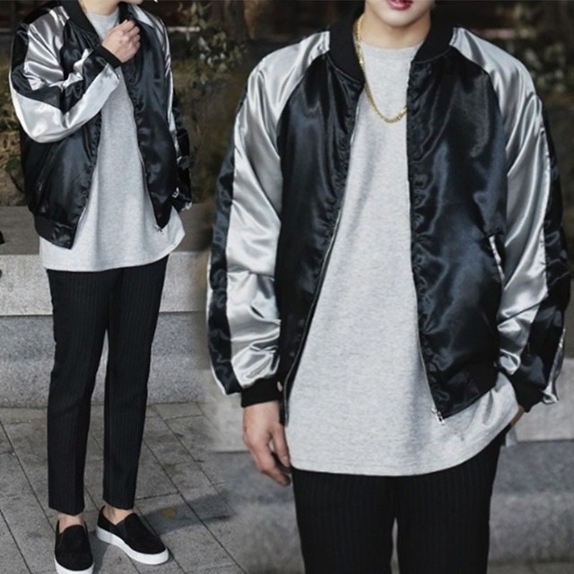 オシャレ 大人気 無地シンプルスカジャン Black Stylehouse
