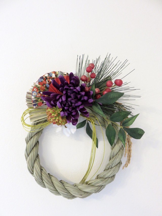 早割 しめ縄リース 和のしめ縄 しめ縄飾り しめ縄アレンジ 4 Rimoka