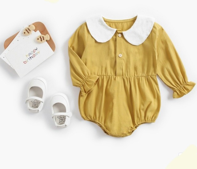 襟付きロンパース ひまわりべびー