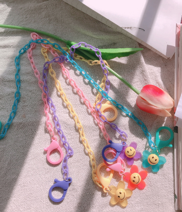 花柄スマイルストラップ Focoa